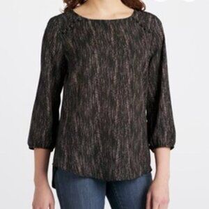 NWT‎ Fortune + Ivy Dondria Mixed Material Blouse S